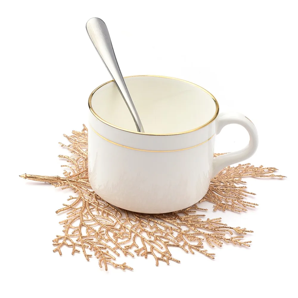 Placemat Table Mat Dining PVC Leaf Hollow Waterproof Heat Insulation Non Slip Placemats Bowl Chic Creative Coaster | Дом и сад