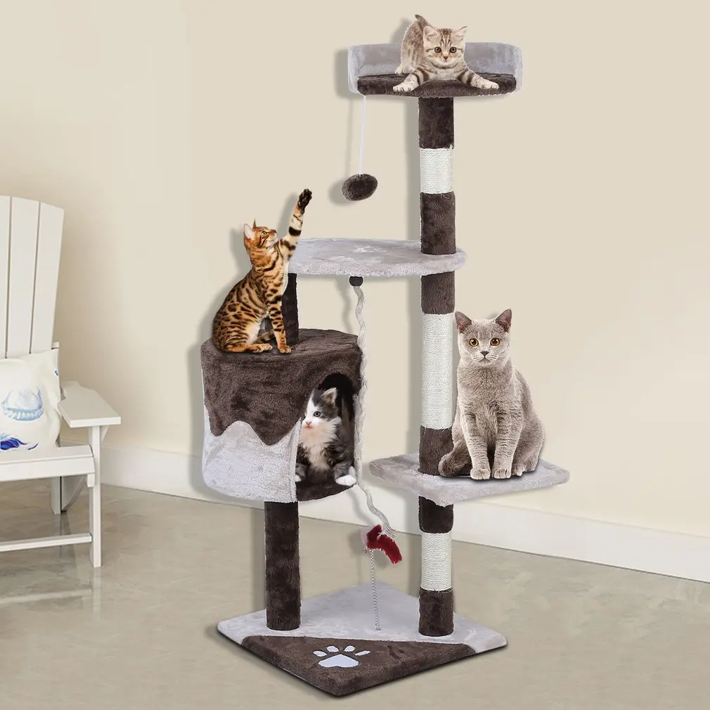 Кошачья башня с деревом Кондо Когтеточка домашняя мебель для скалолазания