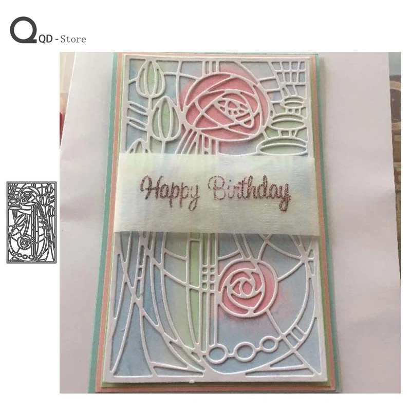 

Rose Plate Metal Cutting Dies Scrapbooking Mold New Die Cut Stencil Handmade Tools DIY Card Make Mould Model Craft Decoration