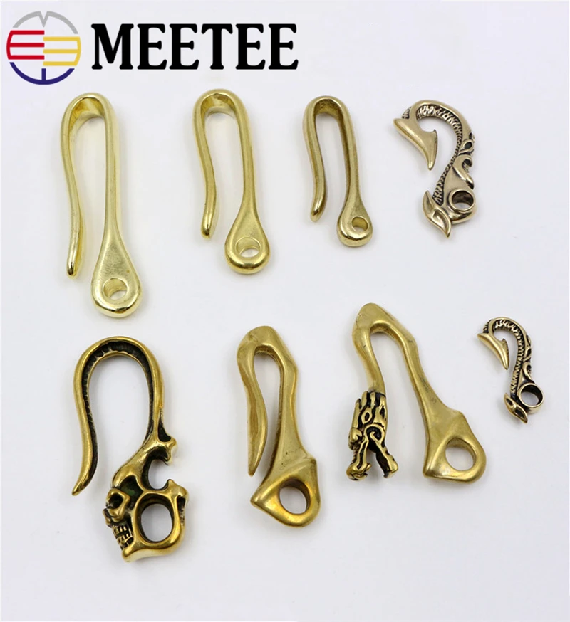 2 шт. Meetee твердая латунная пряжка для ремня с крючком раннего зажима брелока