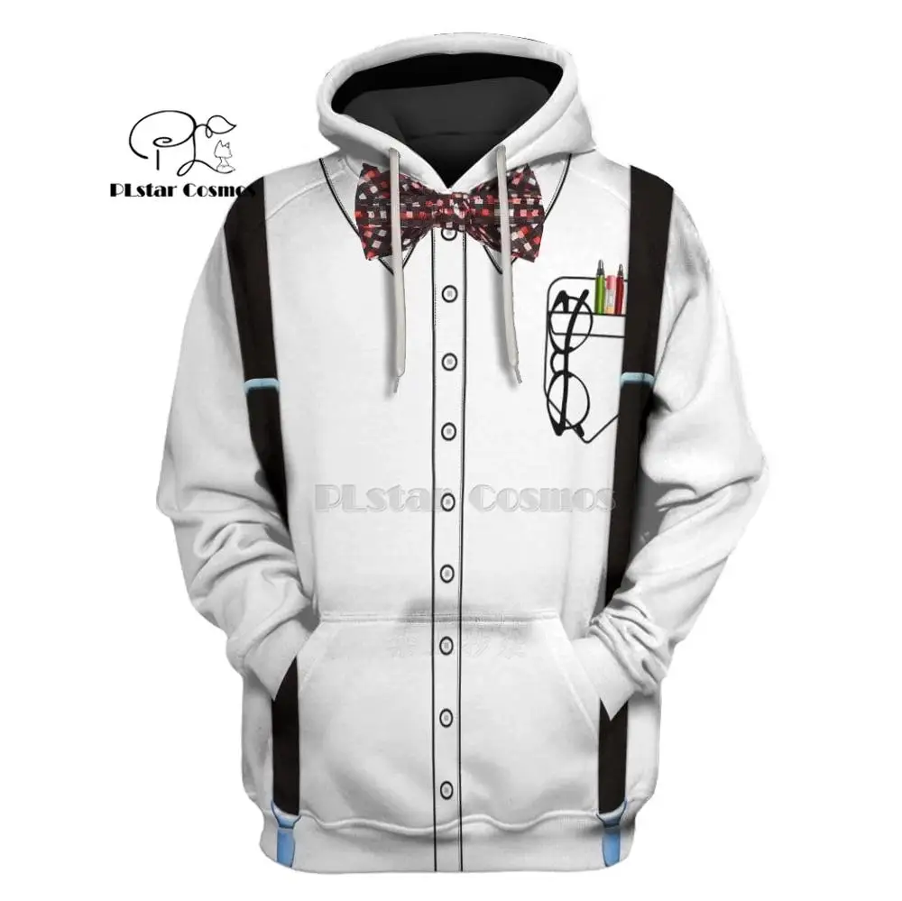 

PLstar Cosmos gentry professor Tie 3d printed hoodies/Sweatshirt women men funny Halloween Christmas party cosplay streetwear