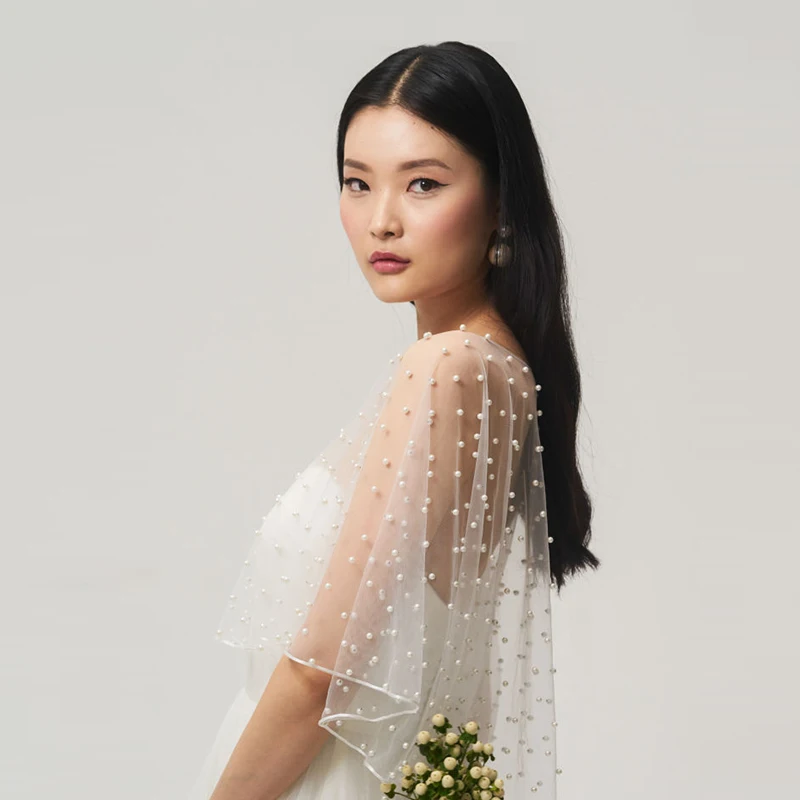 

Великолепный жемчужный Свадебный накидка-болеро с бусинами накидка на плечо свадебный болеро куртка с жемчужинами элегантная Свадебная оф...