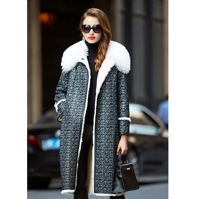 Natural Rex Rabbit Fur Coat Winter Real Jacket Double-faced Shearling Wool Collar Genuine Leather Q99155T8 YY1757 | Женская одежда