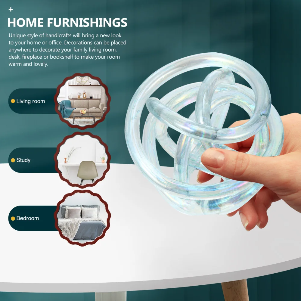 

Glass Twined Rope Shape Ornament Desktop Art Decor Chic Adornment Photo Prop