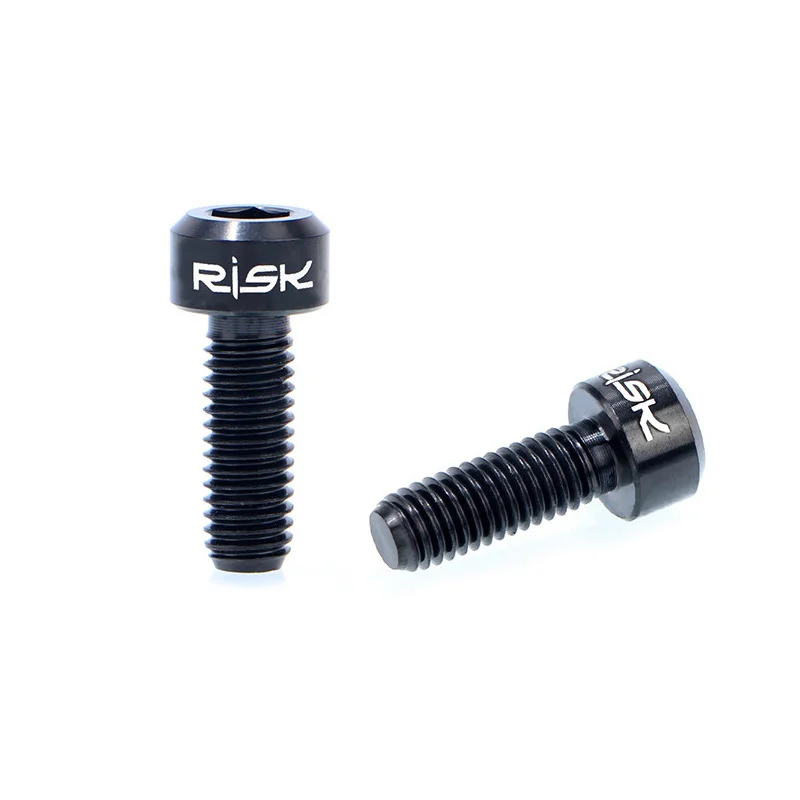 Black Risk 2 шт. M5* 14 титановый тормозной рычаг болты для MTB переключатель рычаг винты фиксированная Тормозная ручка болт 4 цвета запчасти для велосипеда - Цвет: Black