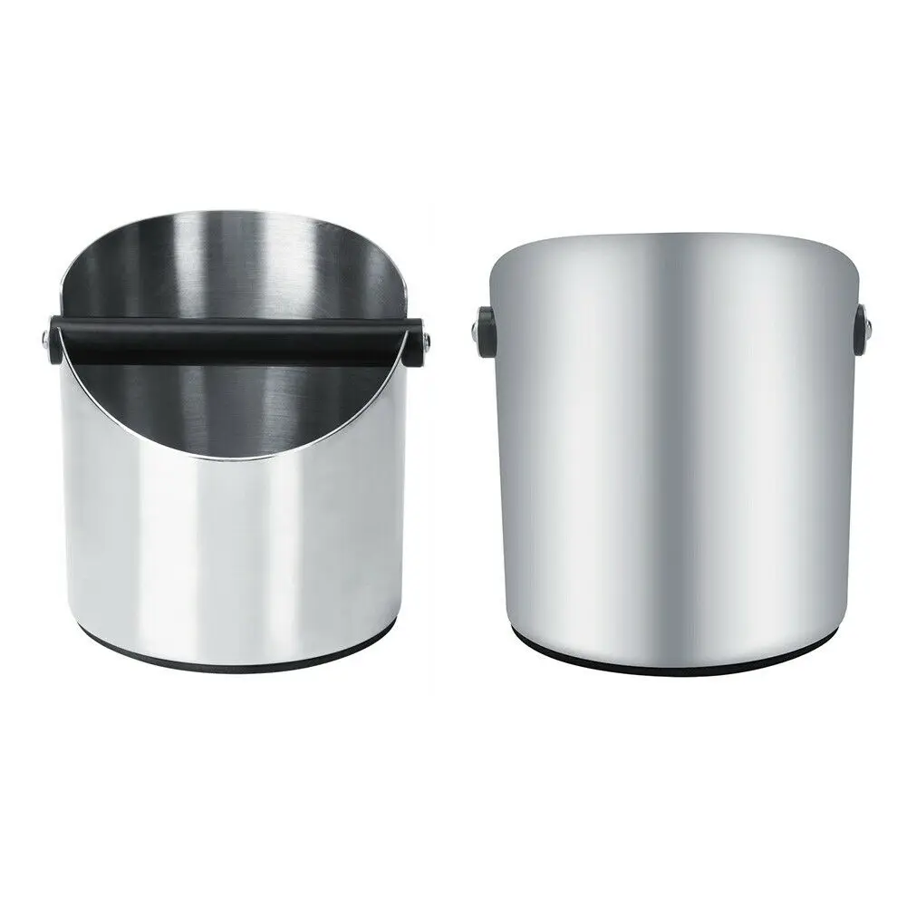 

1L/2.1L Stainless Steel Coffee Knock Box Anti slip Coffee Grind Dump Bin Waste Bin with Detachable Knock Bar for Barista