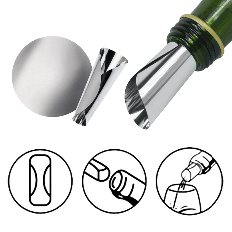 

150 Pcs 3 Inch Silver Wine Pourer Discs Drip-Proof Drop Drip Stop Pouring Pour Spout Pour Wine Thin Slice