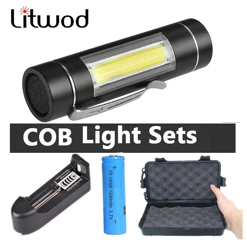 LED COB мини фонарик Фонарь светодиодный 1 режим использования 14500 или AA Батарея для