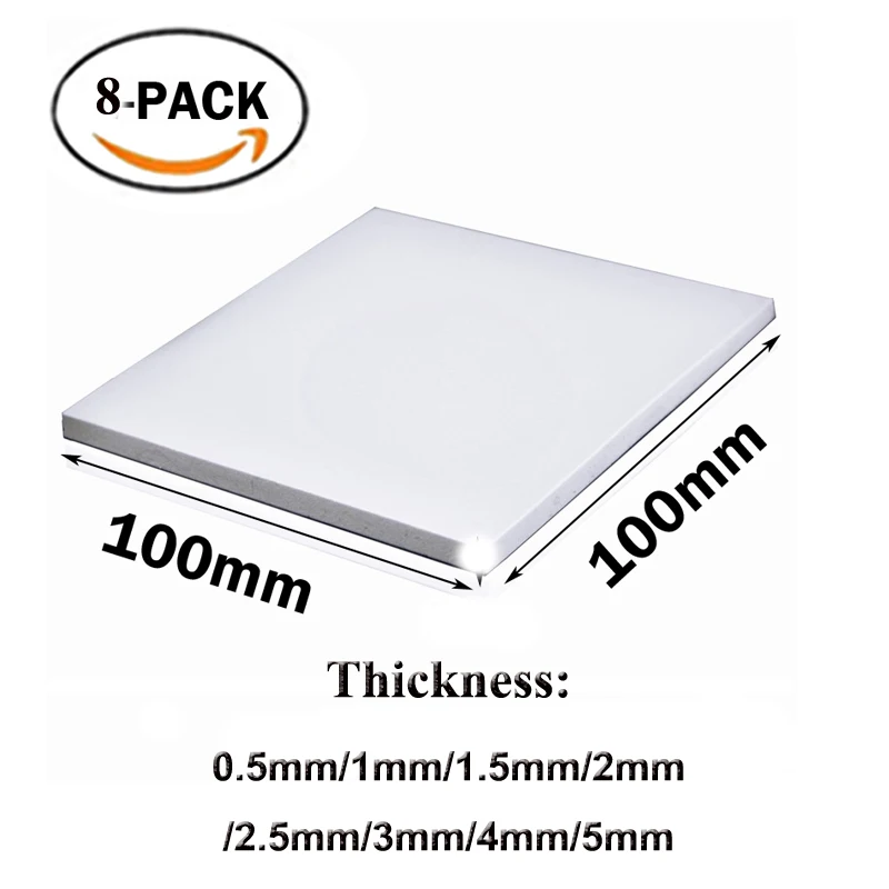 White Gdstime 8 шт. ThermalPad 100x100 мм 0,5 мм 1 мм 1,5 мм 2 мм 2,5 мм 3 мм 4 мм 5 мм толщина cpu теплоотвод охлаждающий Проводящий Белый/синий коврик - Цвет: White