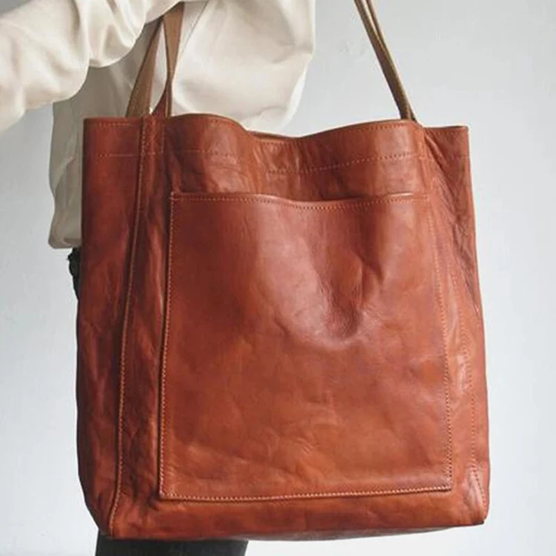 

Vintage Shoulder Bags For Women Female Soft Pu Leather Handbag Ladies Shopper Tote Bag Travel Study Weekend Bag