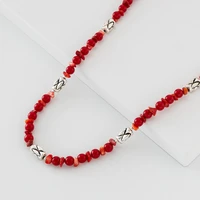 jaeeyin 2021 new arrivals fashion ethnic red beads string up with natural coral religious accessory statement classic necklace