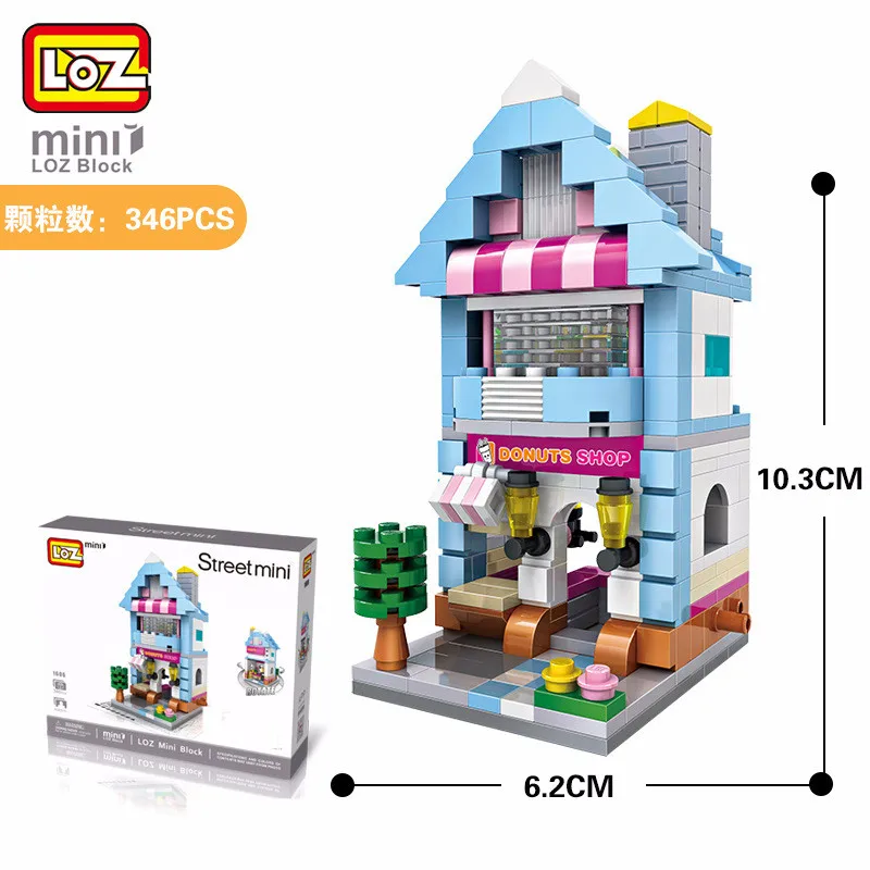 LOZ Mini Street View City строительные блоки DIY сборка Обучающие кирпичи 3D архитектура модели магазин детский подарок рождественские игрушки