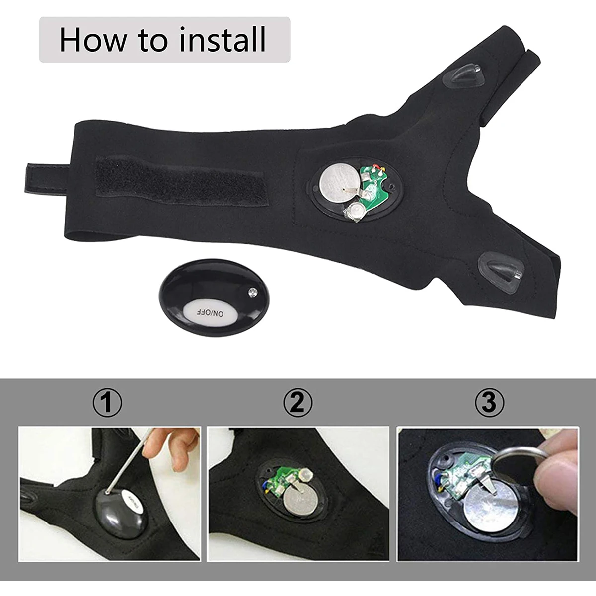 Светодиодный перчатки с фонариком на открытом воздухе для соединения Li Po без