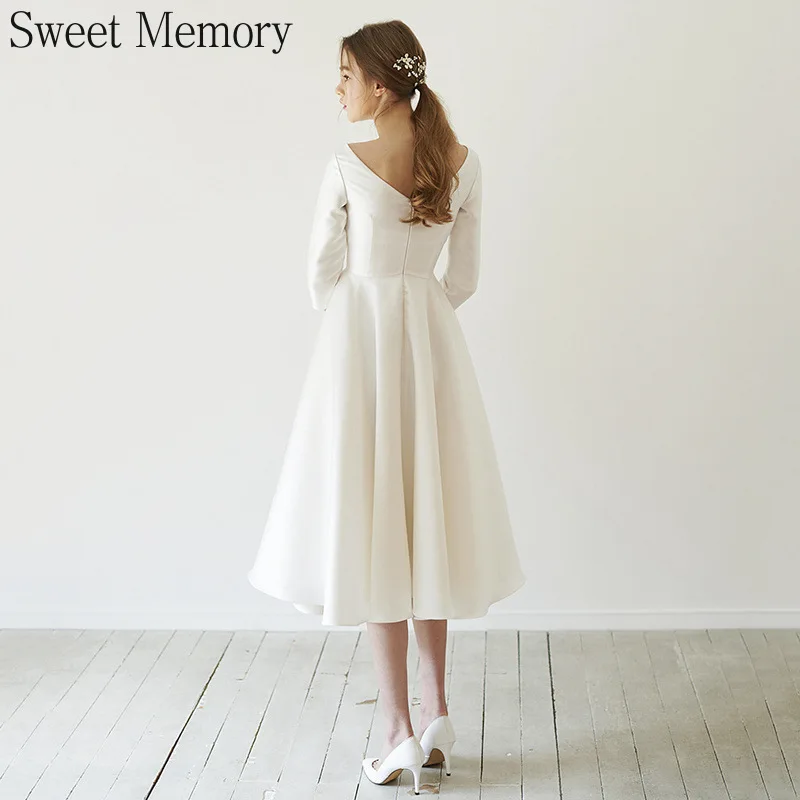 J1149 Sweet Memory Lady Белое простое свадебное платье больших размеров с длинными