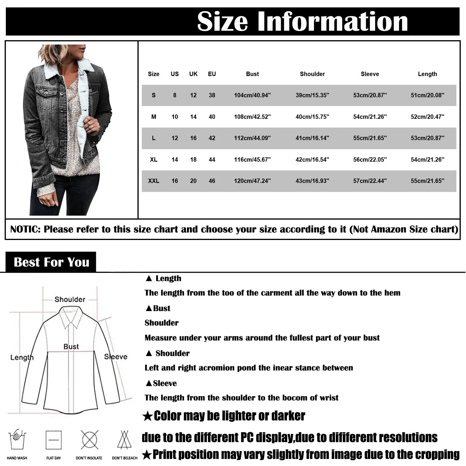 Куртка женская джинсовая с карманами теплая верхняя одежда из овечьей шерсти