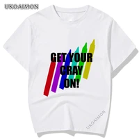 new coming crayon summer loose 3d printed t shirts 100 cotton unisex tshirt fitness tight cotton tees streetwear newest