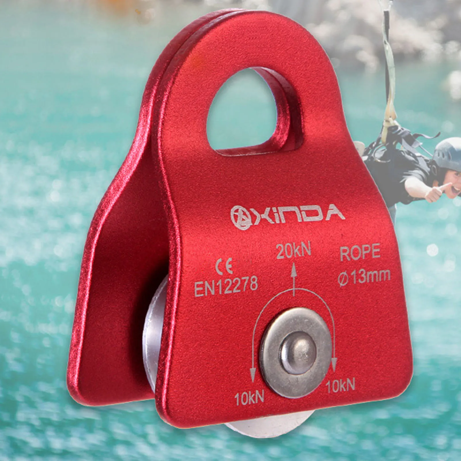 

20KN Rock Climbing Pulley Outdoor Survival Mountaineering Hiking Lifting Rope Belt Sling Accessories Pulley Equipment