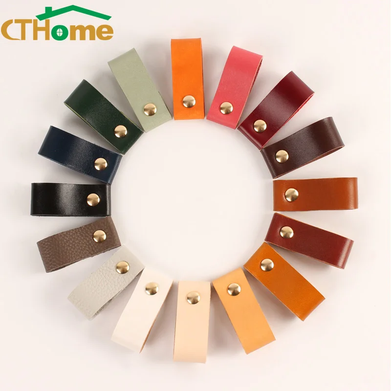 Креативный скандинавский шкаф с одним отверстием кожаная дверная ручка