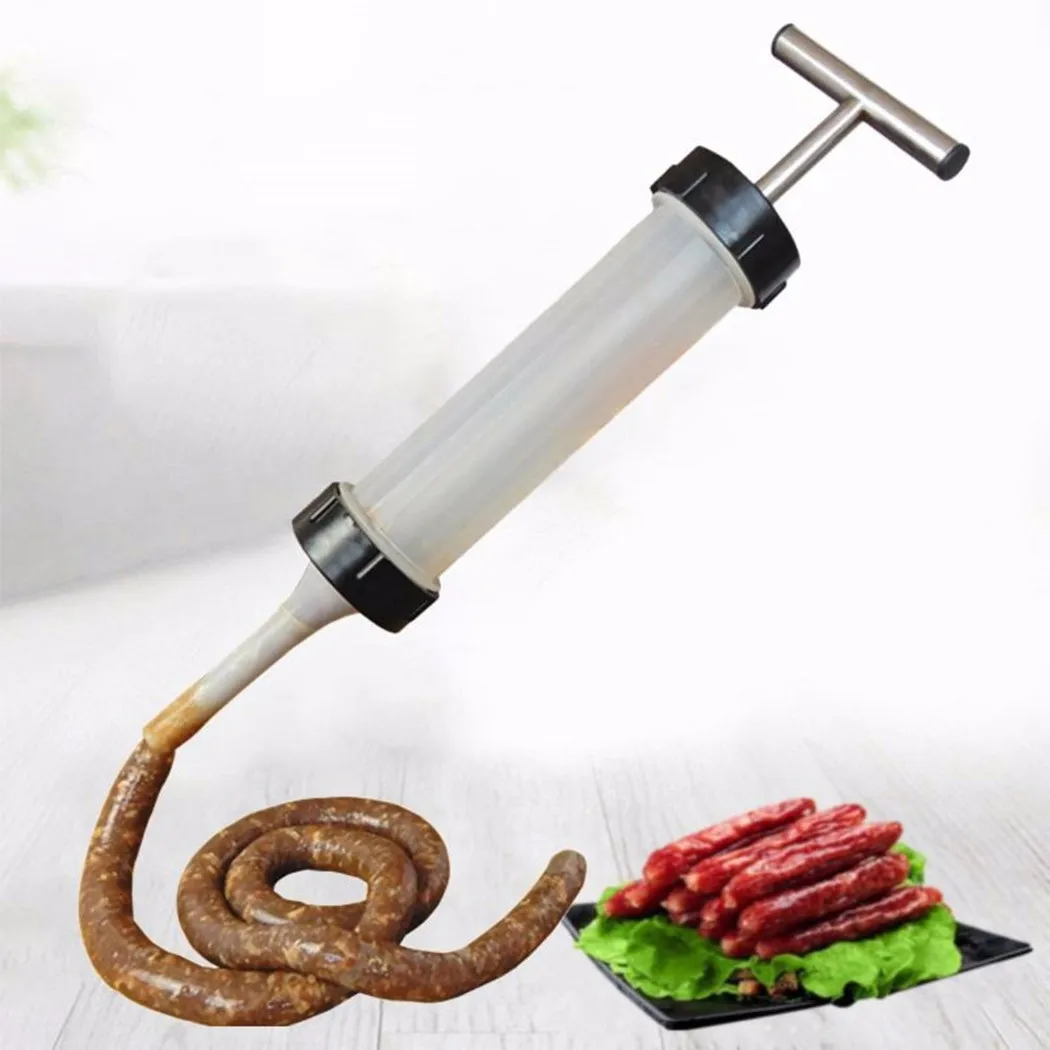 

Food Grade Plastic Manual Sausage Maker Meat Stuffer Syringe Filler Hand Operated Machine Sausage Machines Food Maker Tools