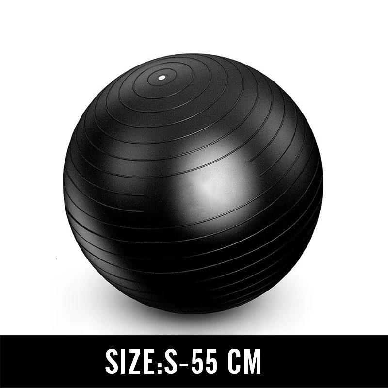 Black 55 cm Мужские фитболы с защитой от взрыва 55 см-75 см, мяч для спортзала, профессиональный Пилатес, Йога, фитнес-баланс, стабильный мяч, поддерживает 2200lbs - Цвет: Black 55 cm