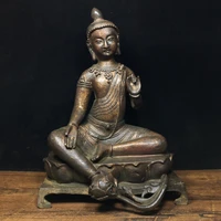 10chinese folk collection old bronze cinnabar lacquer northern wei buddha amitabha sakyamuni sitting buddha ornaments