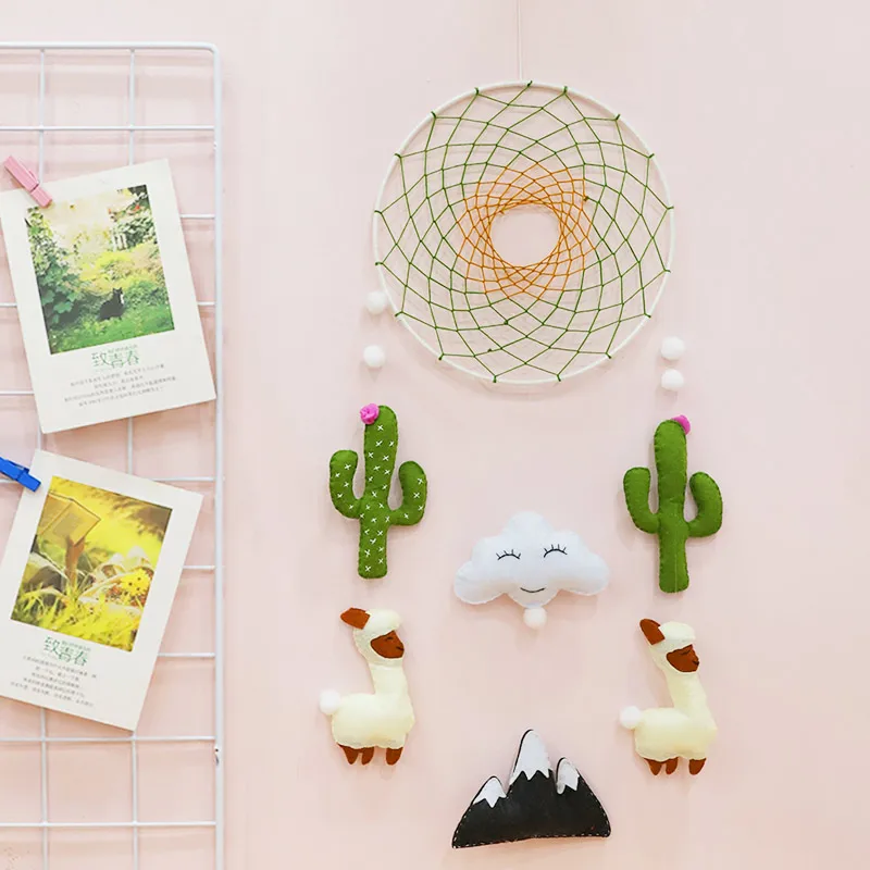 Хранитель снов ручной работы колокольчики в пасторальном стиле кактус Альпака и