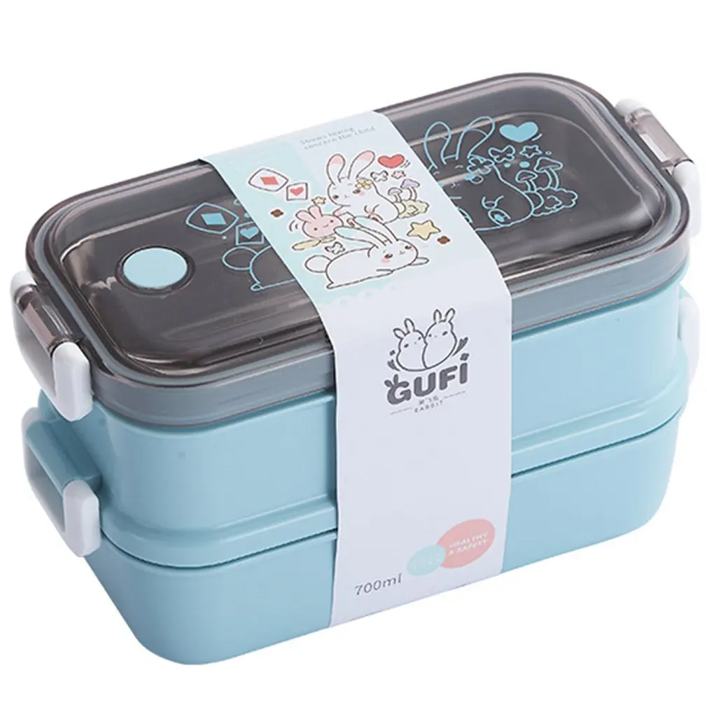 

Детский изоляционный Ланч-бокс из нержавеющей стали 304, двойной милый Ланч-бокс, портативный, с подогревом