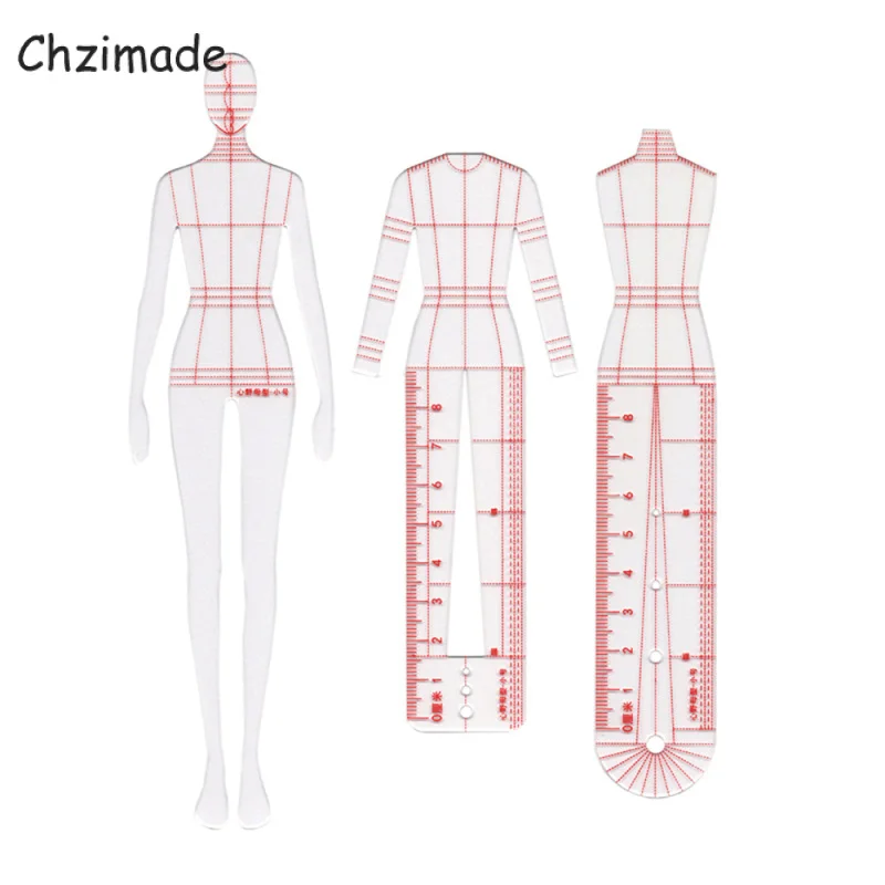 

Chzimade Women Fashion Drawing Ruler Figure Template For Clothes Sketch Template Diy Sewing Tools