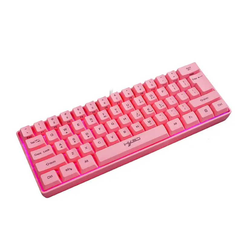 

V700 Gaming Membrane Keyboard RGB Light RGB Lighting 61-key Keyboard Multiple Shortcut Key Combinations ABS Two-color Injection