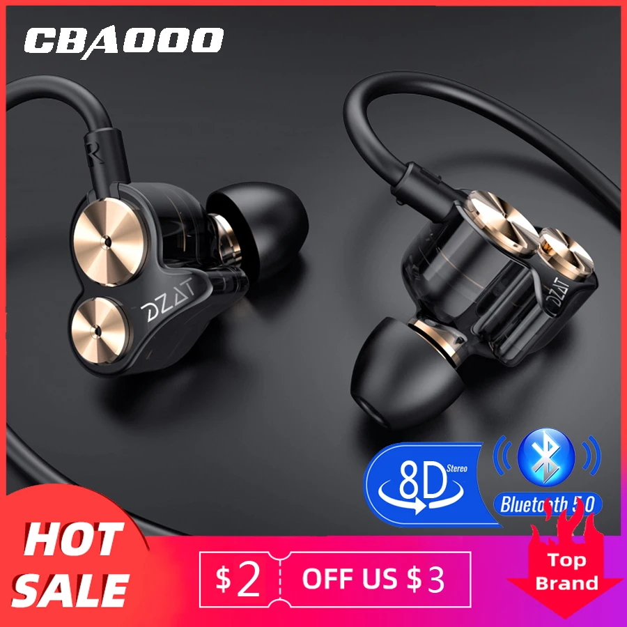 CBAOOO DT05 Bluetooth наушники 5 0 Беспроводные Спортивные с двойным драйвером Басовая