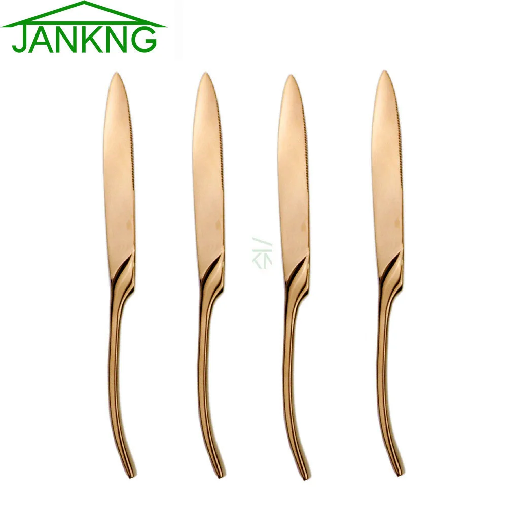 JANKNG 4 шт./лот Роскошный Розовый столовый нож столовая посуда набор столовых