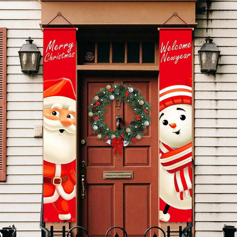 

Christmas Decorations for Home Porch Sign Decorative Door Banner Hanging Merry Christmas Xmas Ornaments Navidad 2020 Natal 2021