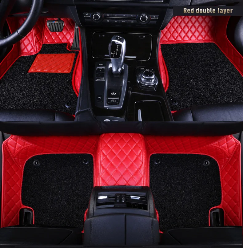luxury Red CARFUNNY водонепроницаемые автомобильные коврики для dodge ram 1500 honda civic 4d w639 mercedes w169 Автомобильные ковры автомобильные аксессуары - Название цвета: luxury Red