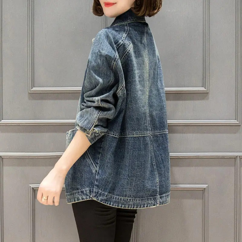 

Denim Jacket Women 2020 Spring New Korean Short Coat Female Wild Short Cardigan Shirt Vintage Single Breasted Jeans Jaqueta R197