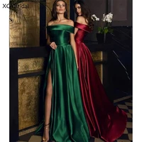 new arrival elegant burgundy long evening dress 2021 simple prom gowns side slit formal party dress robe de soir%c3%a9e vestidos