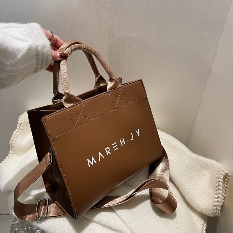 

CGCBAG Simple Solid Tote Bag Women Large Capacity Soft PU Leather Shoulder Bag Female All-match Crossbody Bags Designe Handbags