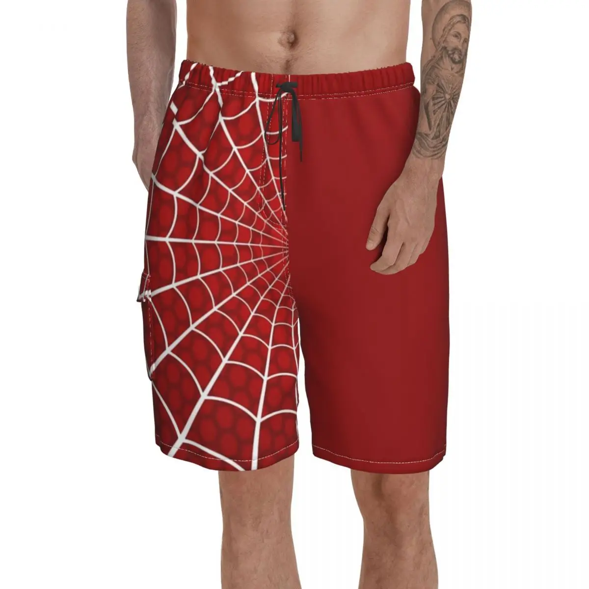 

Beach Breathable Quick Dry Funny Novelty Anime Comic Kawaii running Tom Holland Spider Eyes Male Shorts