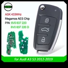 Ключ для дистанционного ключа для Audi A3 S3 2012 2013 2014 2016 2017 2018 2019 433 МГц 8V0 837 220 D 8V0837220D  8V0837220