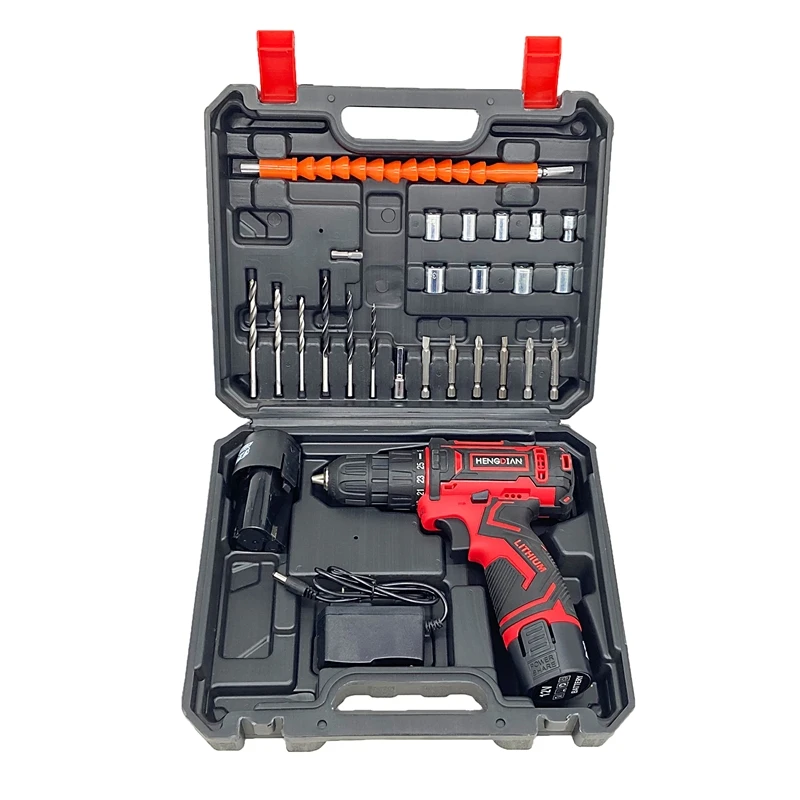 

12V Lithium-Ion Battery Cordless Screwdriver Hand Driver Tool Wireless Electric Drill 25+1 Settings with Accessories+Suitcase