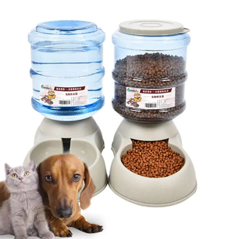 

3.7L Large Capacity Plastic Cat Dog Automatic Feeder Waterer Pet Bowl Dispenser Self-Dispensing Gravity LX9C