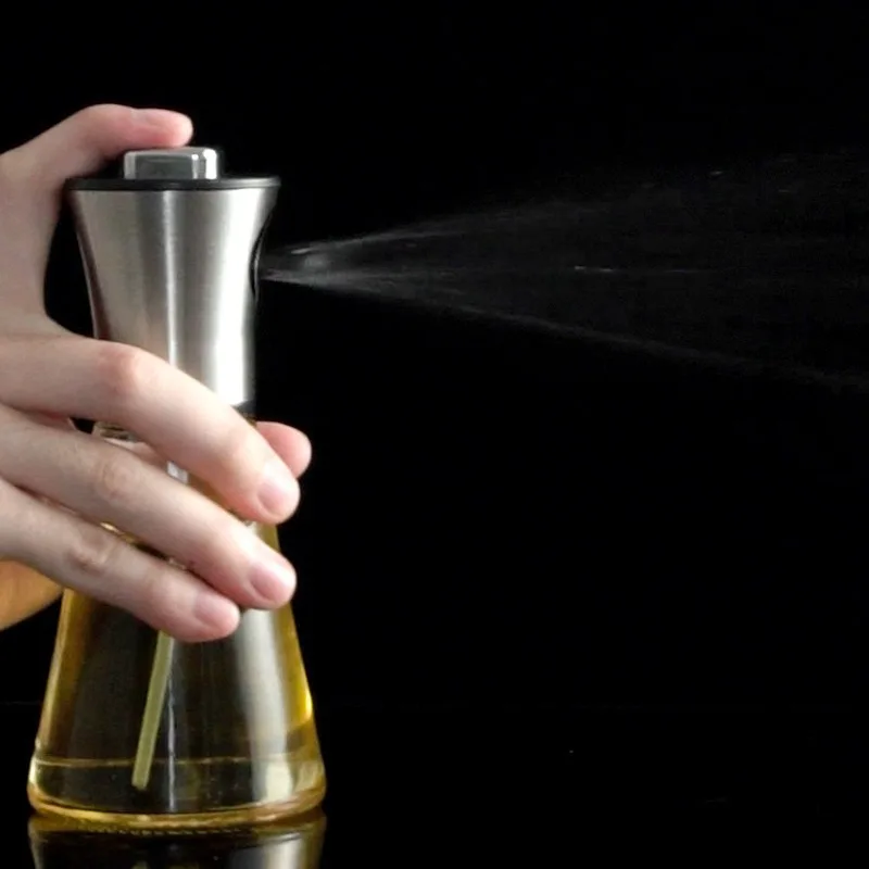 BBQ Grill Oil Sprayer For Cooking ABS Glass Bottle Olive Vinegar Dispenser with Brush Kitchen Tools |