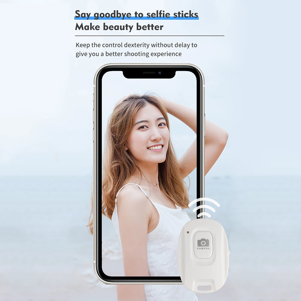 

Wireless Bluetooth-compatible Phone Selfie Shutter Release Portable Quick Release Lightweight Camera Remote for IOS Android