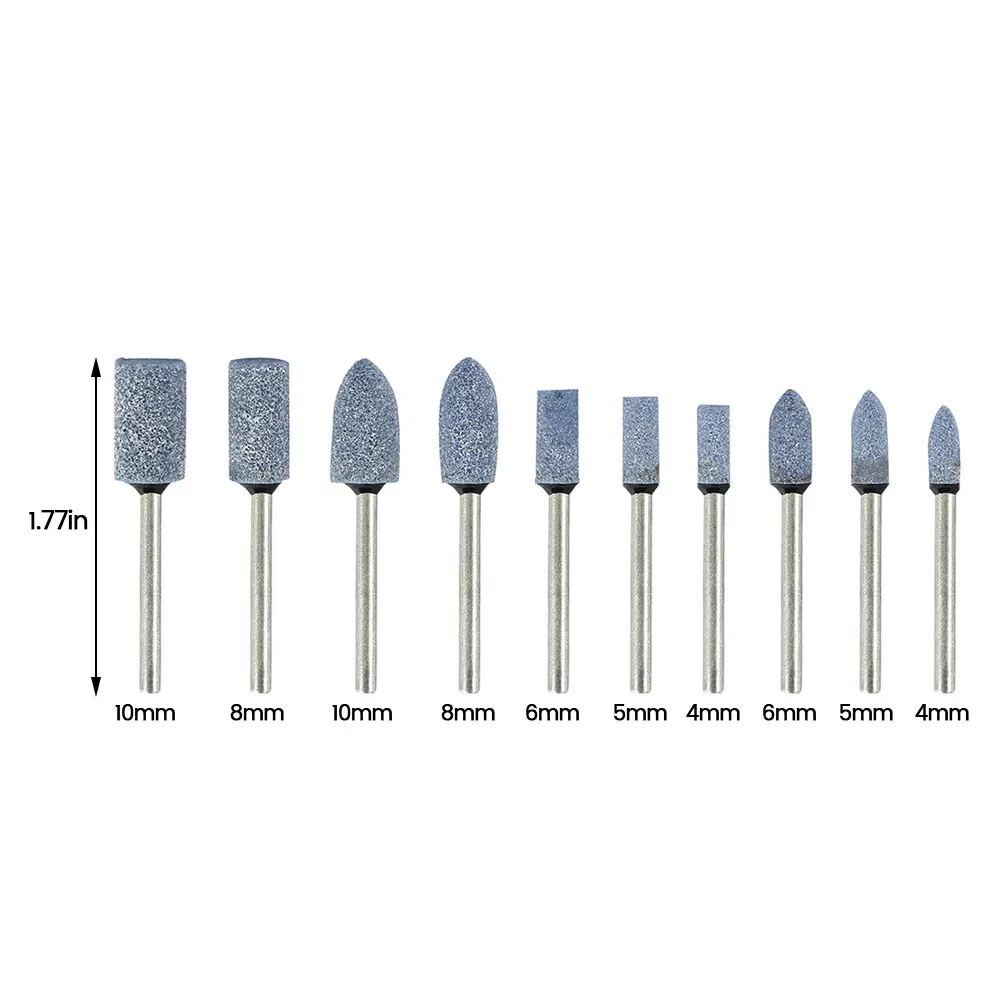 

10pcs Blue Abrasive Mounted Stone Rotary Tool Set Grinding Burr Wheel 1/8 Inch Shank for Dremel Power Tools
