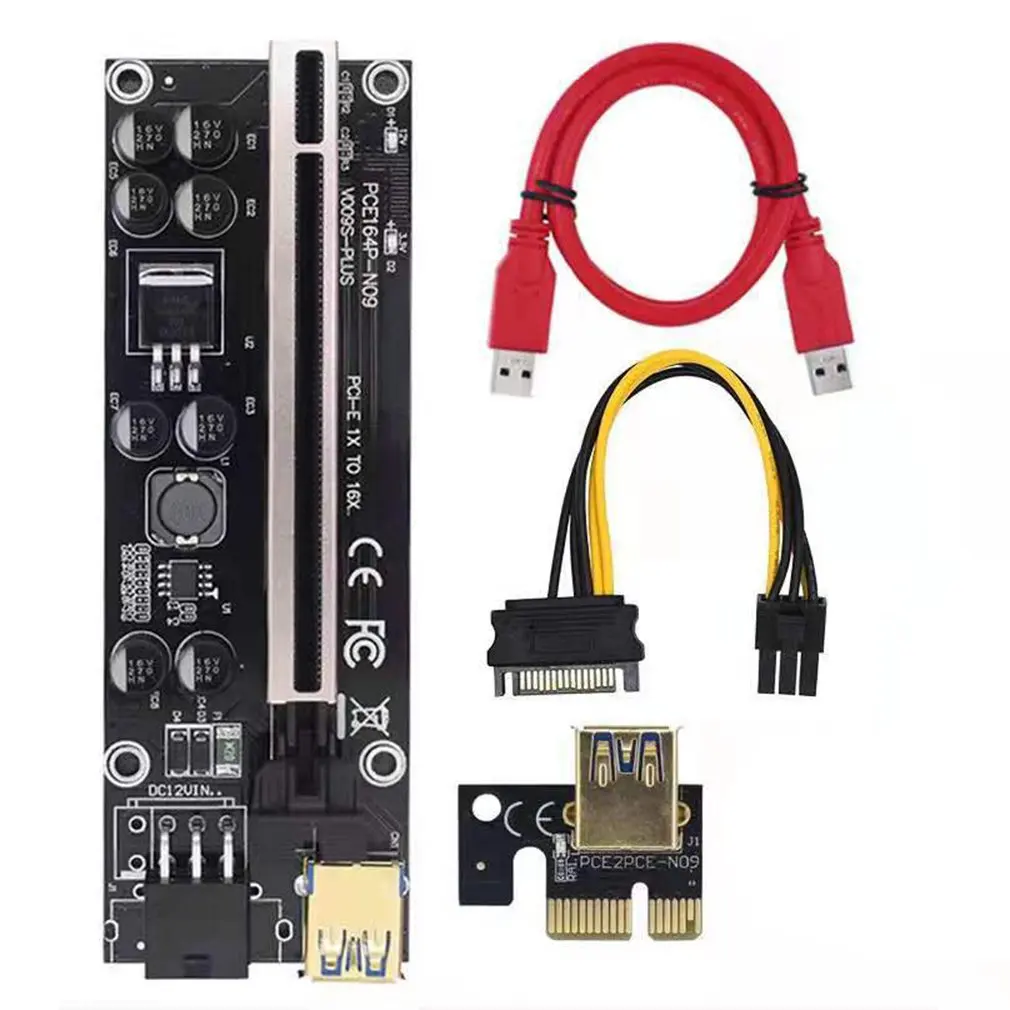 

Pcie Riser PREMIUM New Ver 009s PLUSGold Version LED Gpu Card Extender Mining Rig графическая карта адаптер 1X до 16X Riser