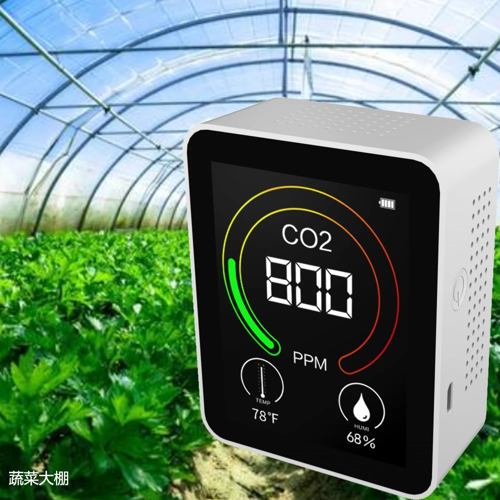 

Portable CO2 Meter Digital Temperature Humidity Sensor Tester Air Quality Monitor Carbon Dioxide TVOC Formaldehyde HCHO Detector