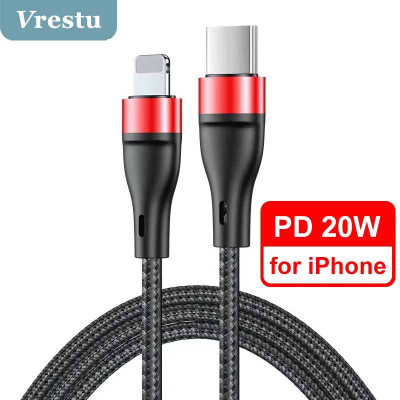 

PD20W USB C Cable for iPhone 13 12 Pro Max PD 18W 20W Fast Charging Cable for iPhone 11 XS XR 8 iPad Pro USB Type C Charge Cord