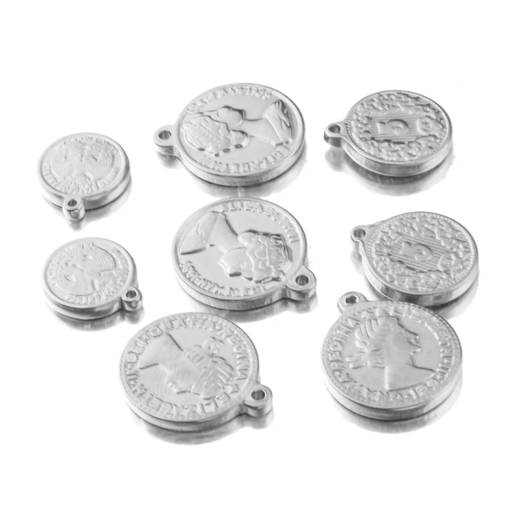 Медальон с золотым замком из нержавеющей стали подвеска в виде монеты королевы