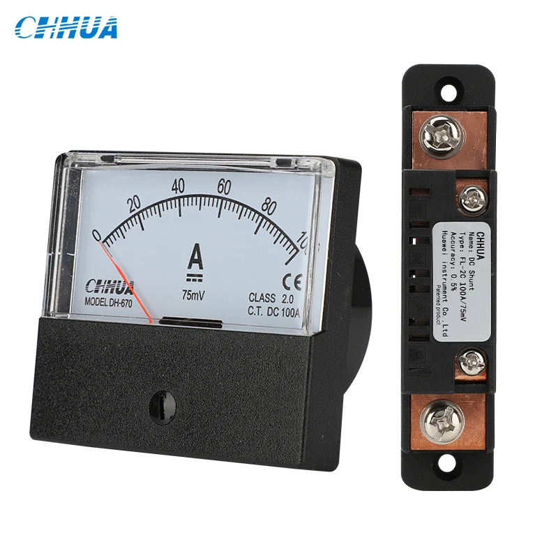 Амперметр CHHUA DH-670 DC с шунтовым электрическим тестированием аналоговый указатель