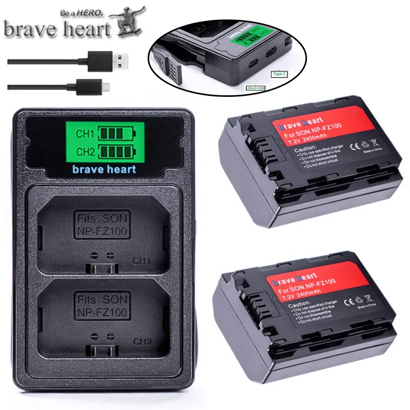 NP-FZ100 NPFZ100 NP FZ100 NP FZ100 батарея+ TYPE-C двойной USB зарядное устройство для sony NP-FZ100, BC-QZ1, sony a9, a7R III, a7 III, ILCE-9