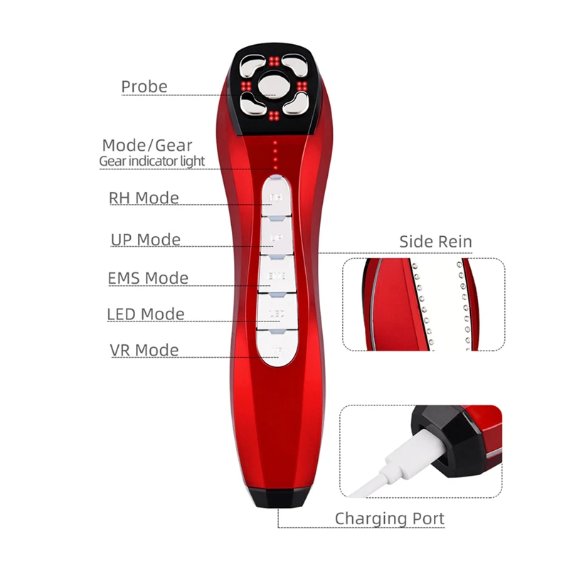 

Massager for Face Skin Care RF Beauty Device Radio EMS Mesotherapy Electroporation LED Photon Facial Lift Tightening Instrument